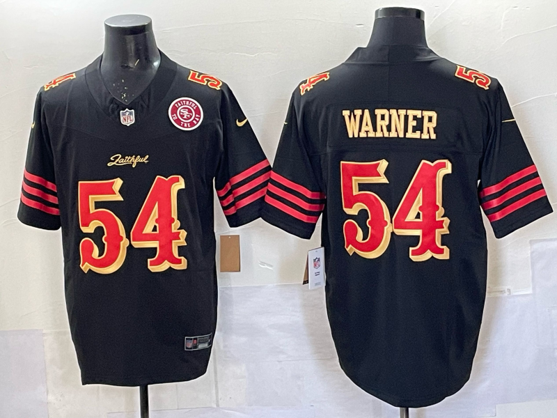 Men San Francisco 49ers #54 Warner black Limited Nike NFL 2025 Jersey 062